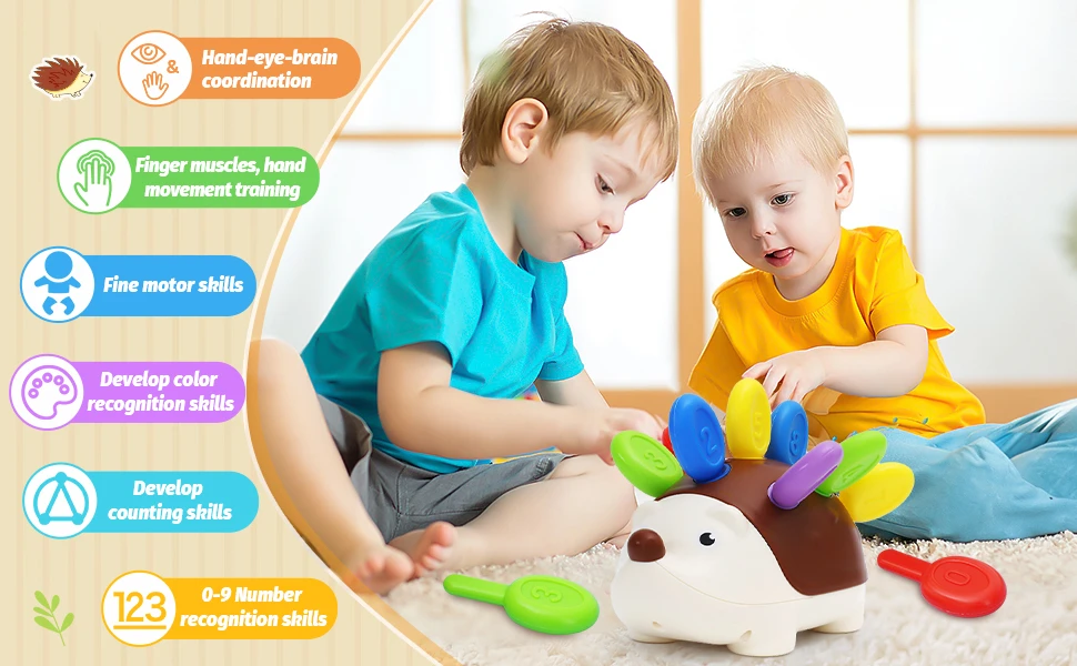 Brinquedo Educativo Montessori de Ouriço para Coordenação Motora - Imagem 7