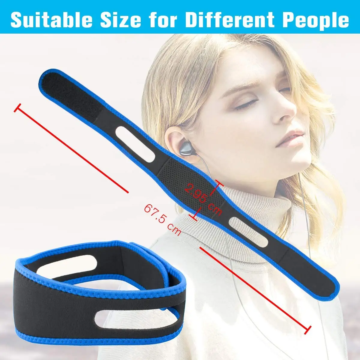 Faixa de Queixo Anti-Ronco Triangular para Apoio e Conforto ao Dormir - Imagem 2