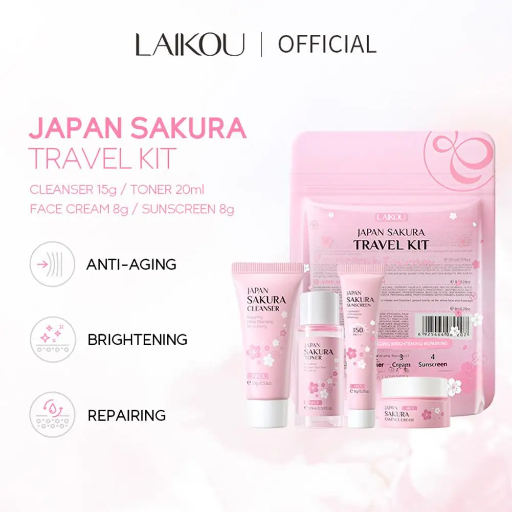 Kit de Skincare LAIKOU Sakura para Hidratação e Cuidados Faciais - Imagem 4