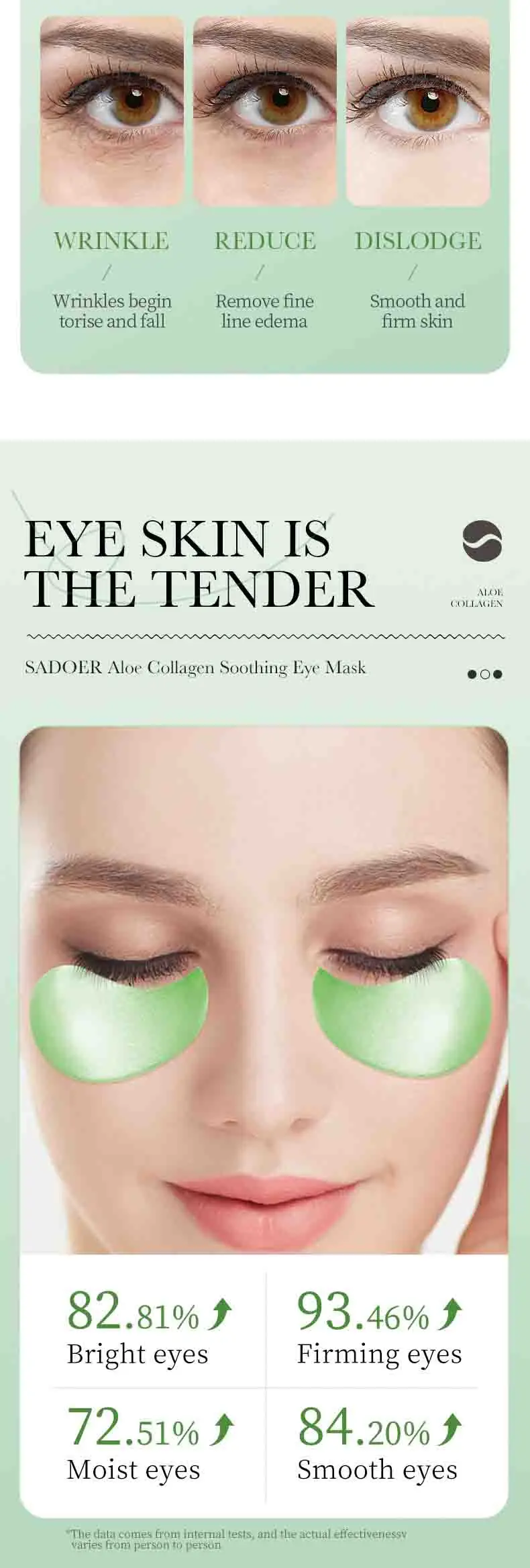 Máscara de Olhos de Aloe Vera e Colágeno SADOER - Imagem 9