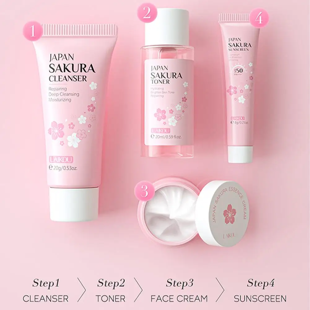 Kit de Skincare LAIKOU Sakura para Hidratação e Cuidados Faciais - Imagem 23