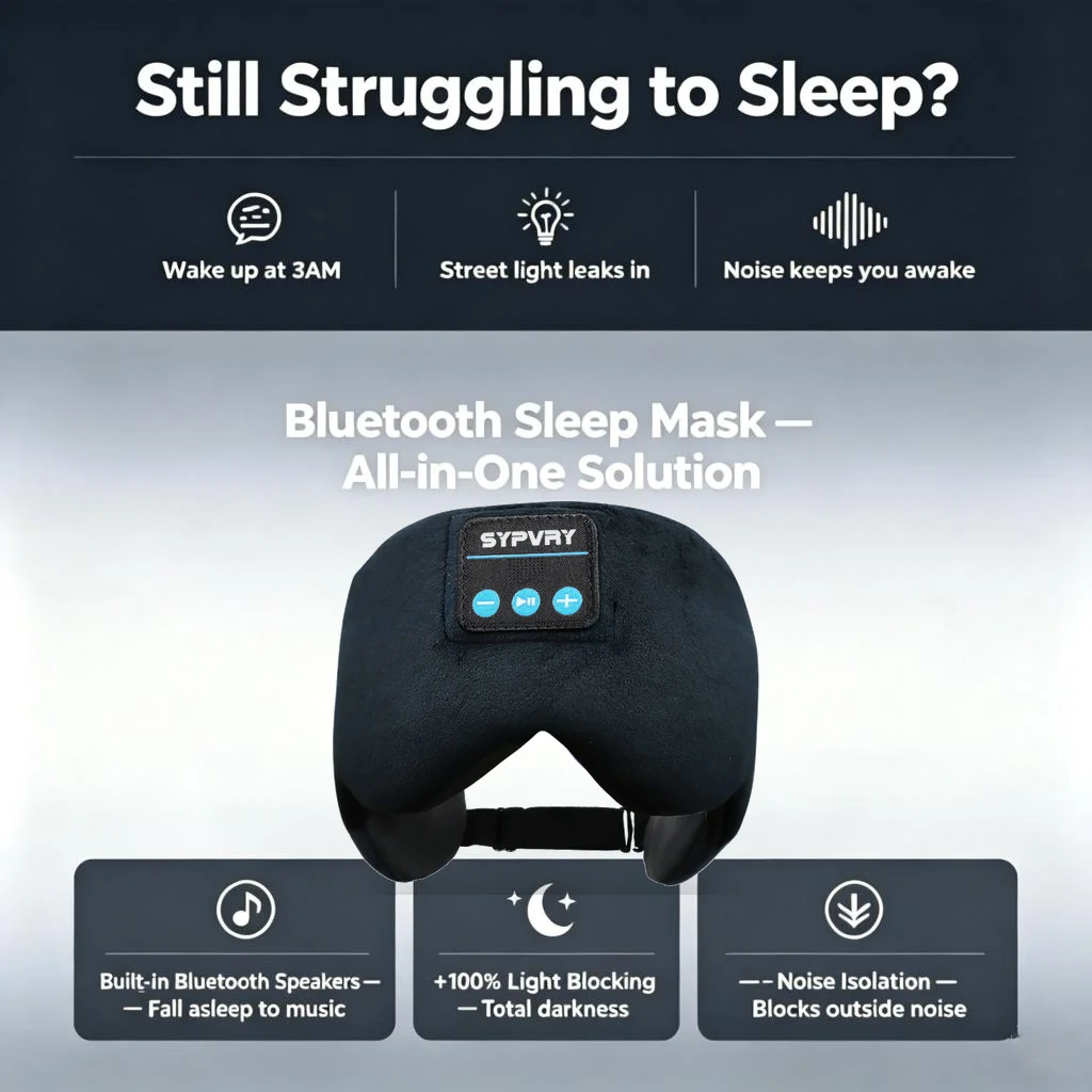 Máscara de Dormir com Fones Bluetooth para Descanso e Áudio - Imagem 15