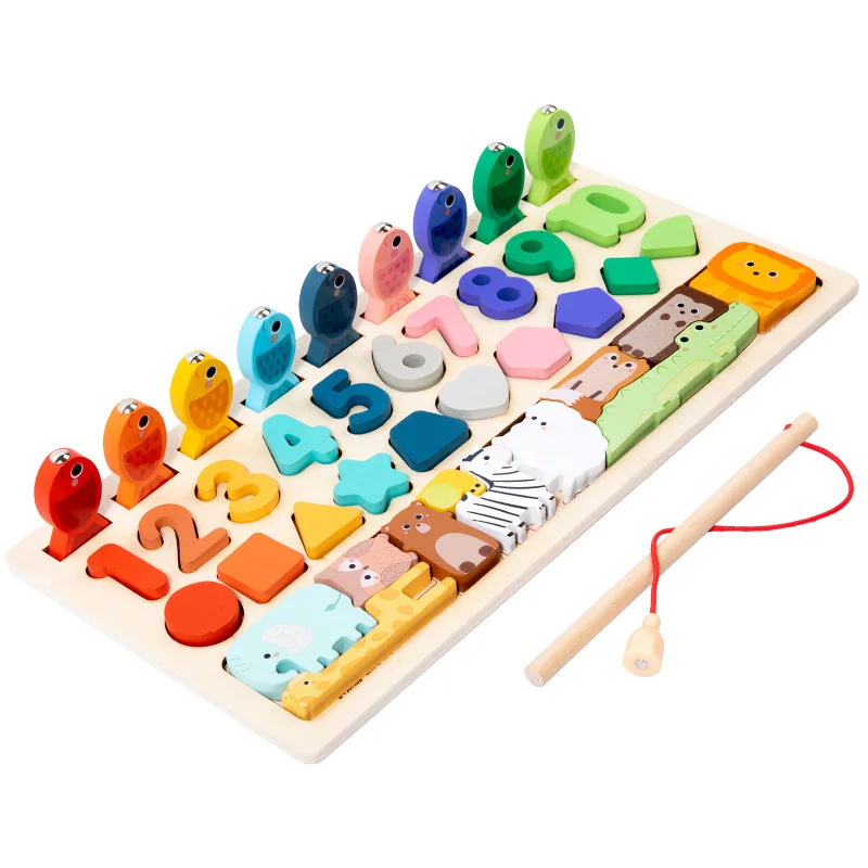 Brinquedo Montessori de Madeira para Encaixe, Pesca e Aprendizado - Imagem 5