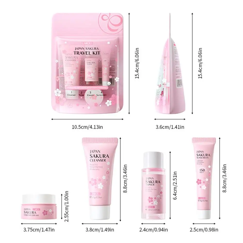Kit de Skincare LAIKOU Sakura para Hidratação e Cuidados Faciais - Imagem 2