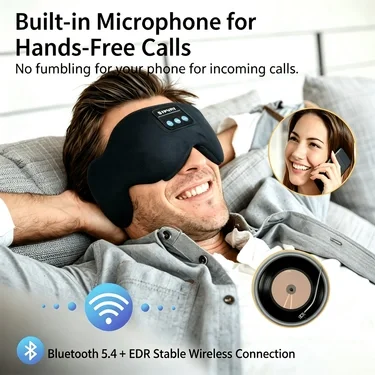Máscara de Dormir com Fones Bluetooth para Descanso e Áudio - Imagem 12