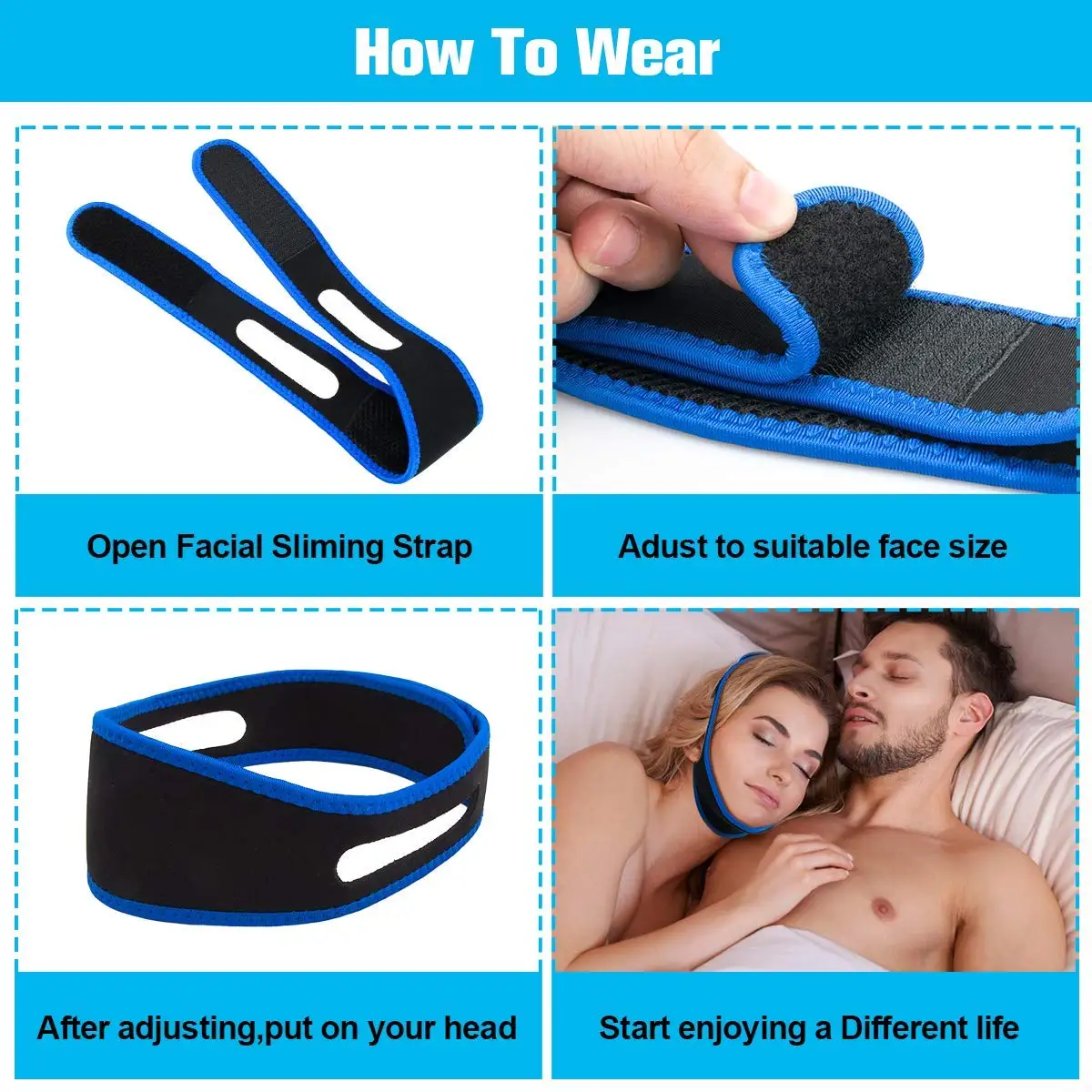 Faixa de Queixo Anti-Ronco Triangular para Apoio e Conforto ao Dormir - Imagem 5