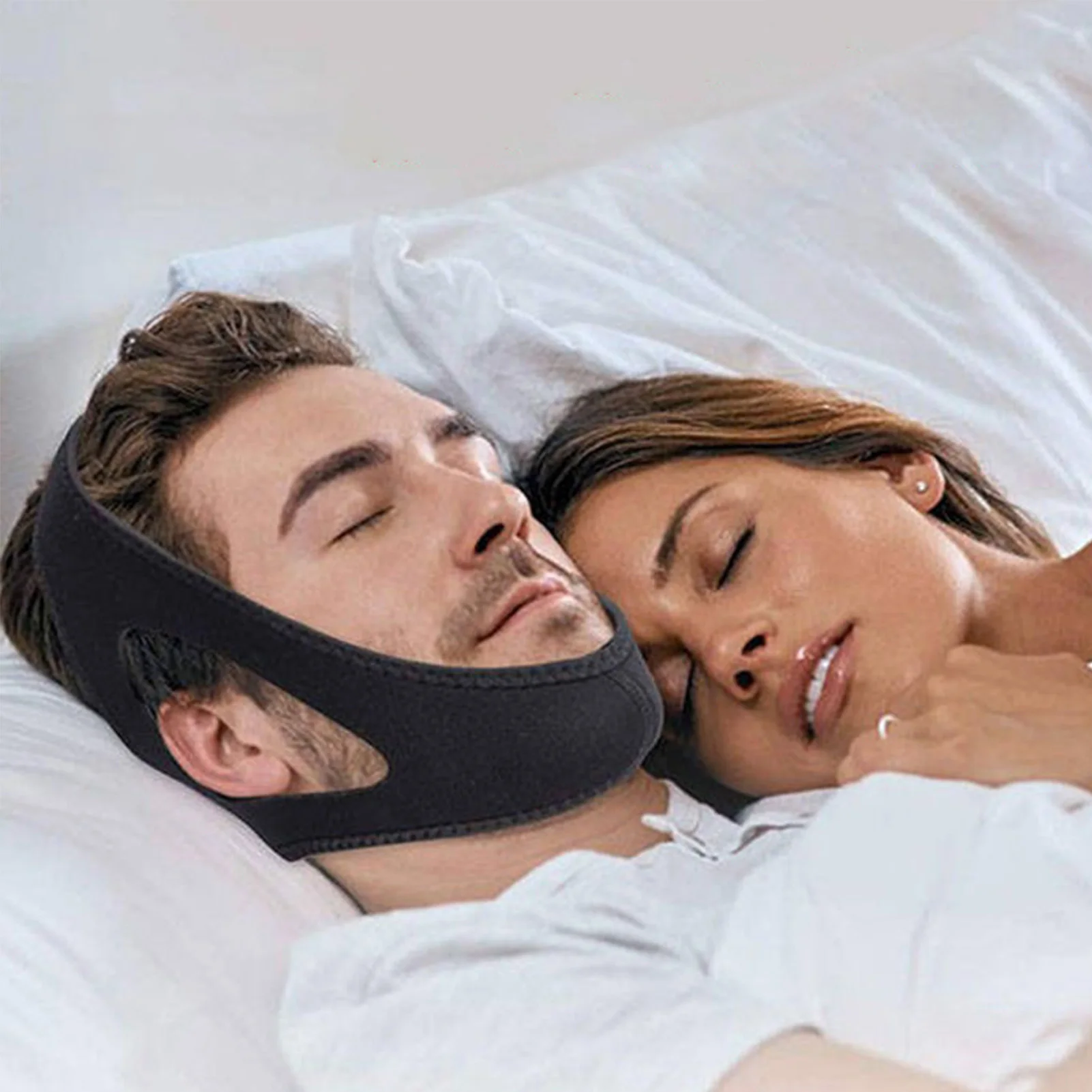 Cinta Antirronco para Suporte do Queixo e Sono Tranquilo - Imagem 12