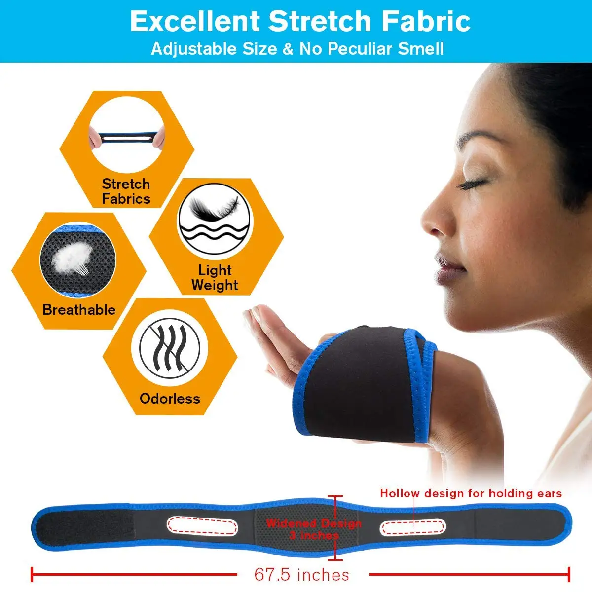 Faixa de Queixo Anti-Ronco Triangular para Apoio e Conforto ao Dormir - Imagem 6