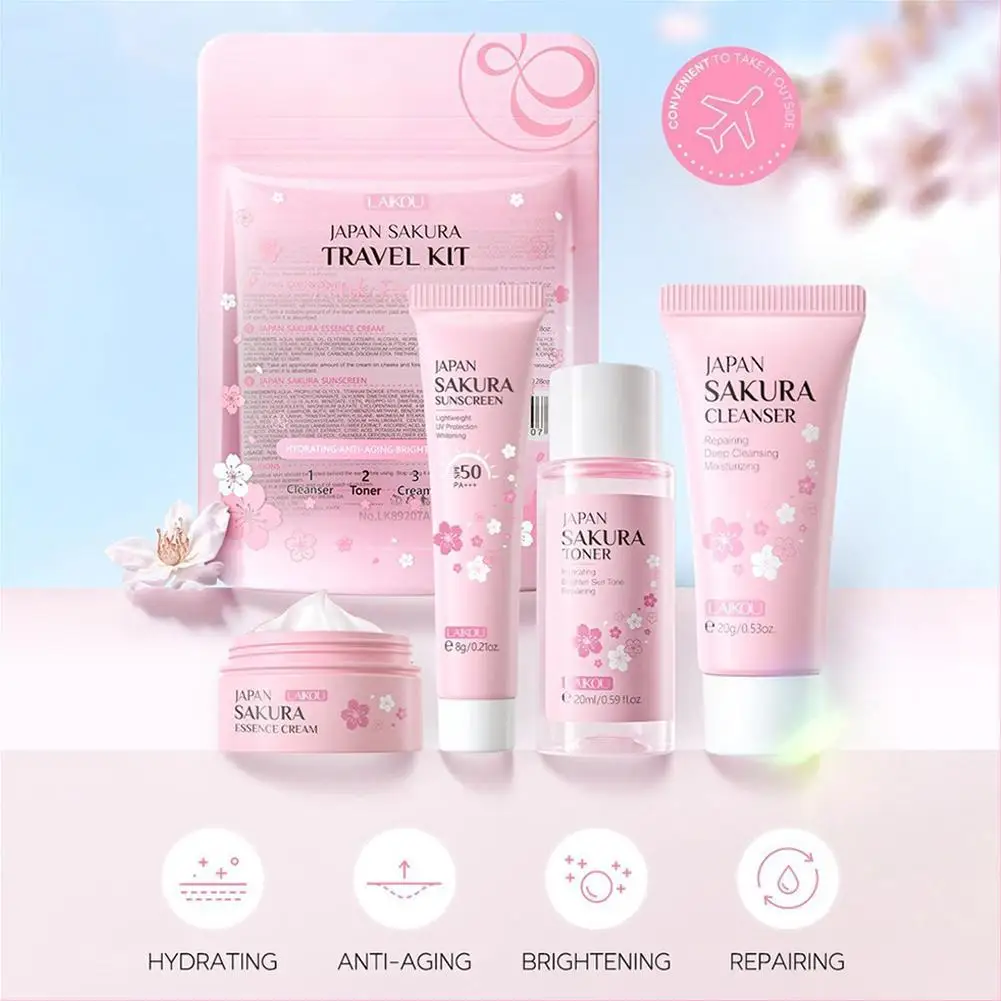 Kit de Skincare LAIKOU Sakura para Hidratação e Cuidados Faciais - Imagem 3