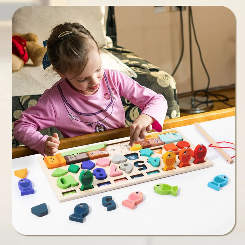 Brinquedo Montessori de Madeira para Encaixe, Pesca e Aprendizado - Imagem 15