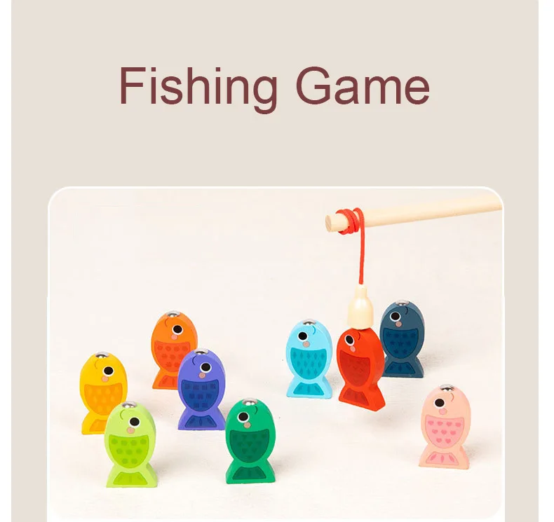 Brinquedo Montessori de Madeira para Encaixe, Pesca e Aprendizado - Imagem 9