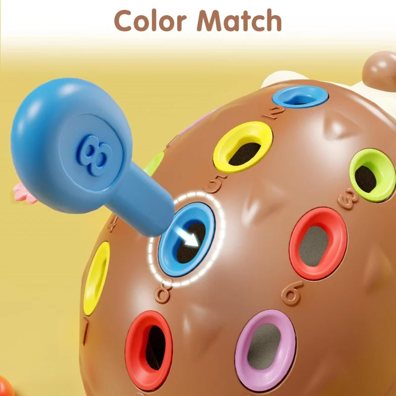 Brinquedo Educativo Montessori de Ouriço para Coordenação Motora - Imagem 5