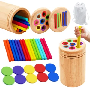 Brinquedo Educativo Montessori de Madeira para Classificação e Motricidade