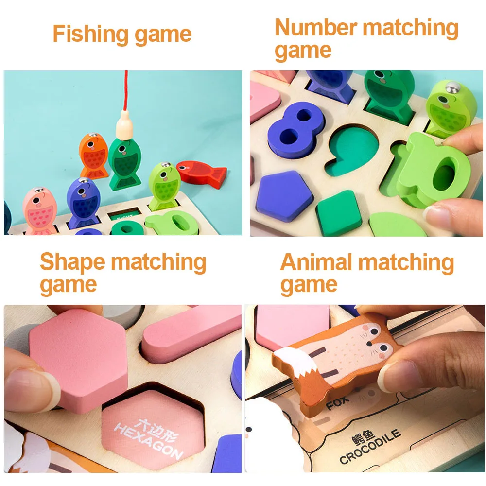 Brinquedo Montessori de Madeira para Encaixe, Pesca e Aprendizado - Imagem 14