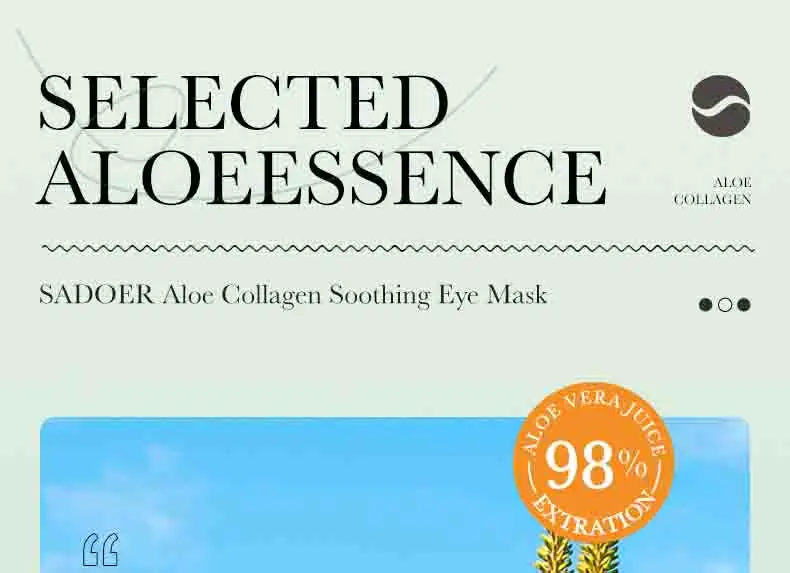 Máscara de Olhos de Aloe Vera e Colágeno SADOER - Imagem 4