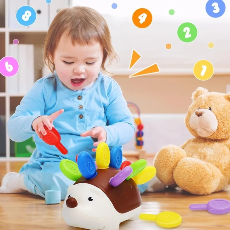 Brinquedo Educativo Montessori de Ouriço para Coordenação Motora - Imagem 4