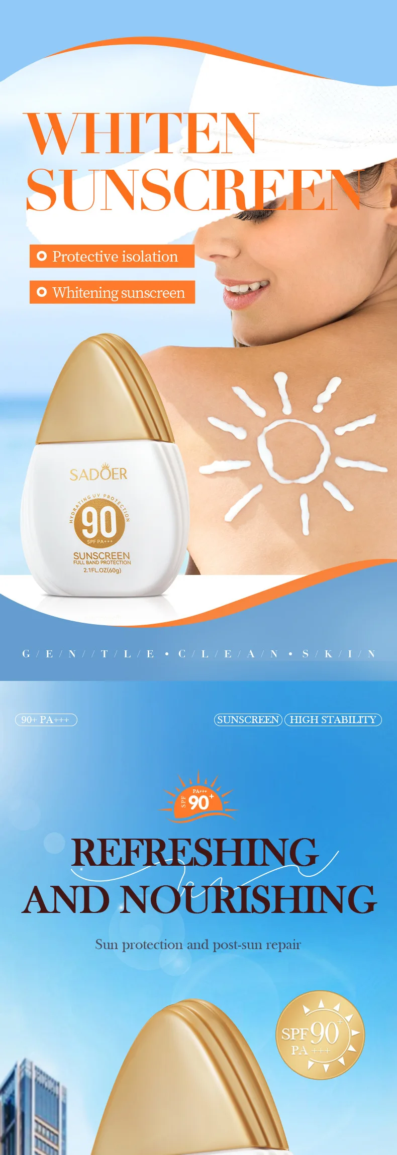 Protetor Solar FPS 90 SADOER para Rosto e Corpo - Imagem 15