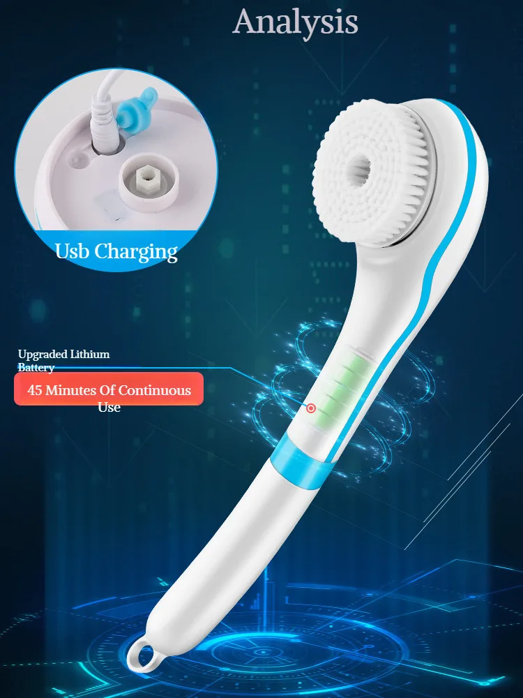 Escova de Banho Elétrica com Cabo Longo para Limpeza e Massagem - Imagem 18