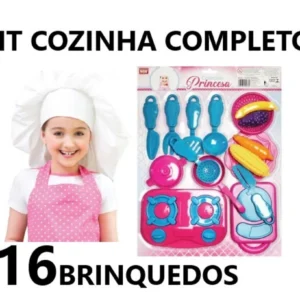 Kit Cozinha Infantil com Fogão e Utensílios para Brincar