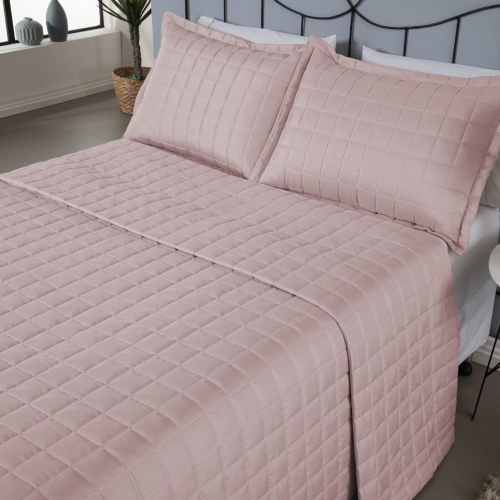 Kit Cobre Leito Queen Matelado Dupla Face Rosê