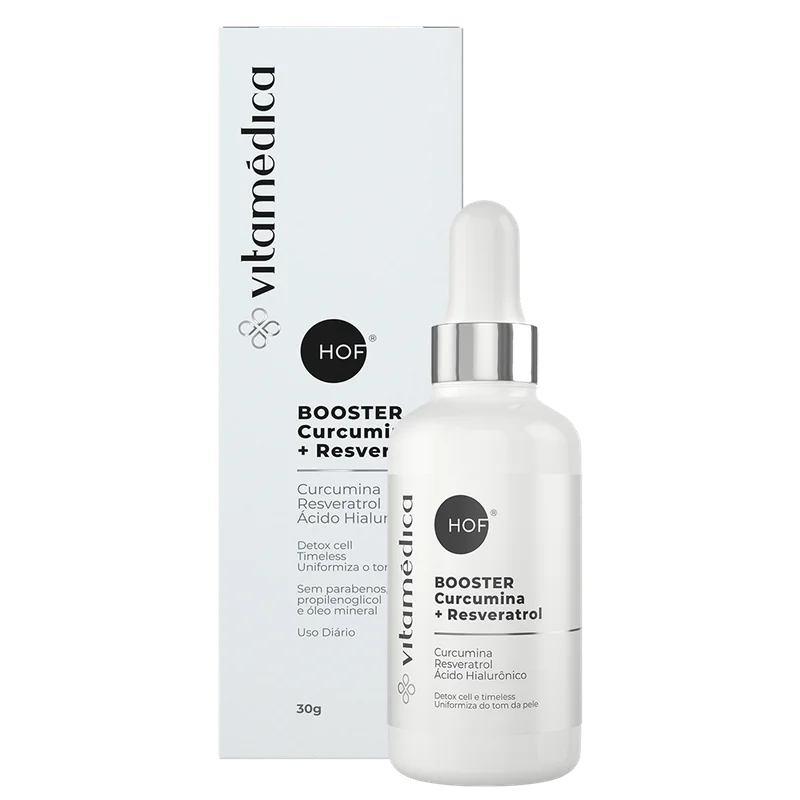 Booster Facial Curcumina e Resveratrol para Proteção e Hidratação