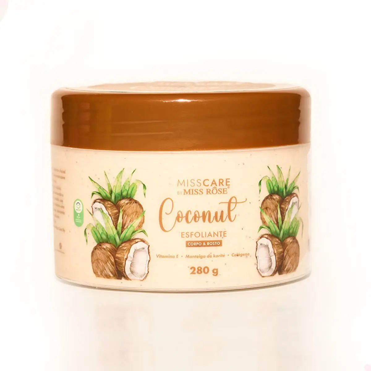 Creme Esfoliante Corporal e Facial de Coco Miss Care 280g