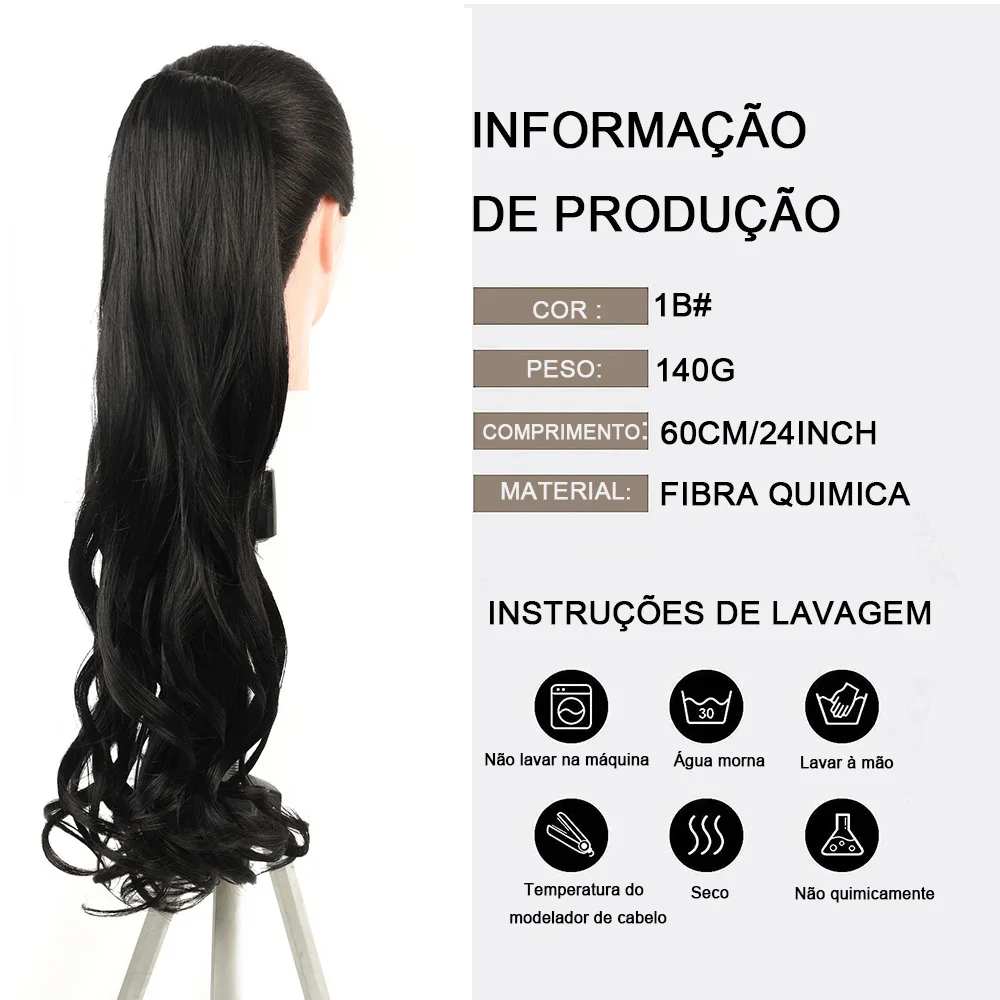 Rabo de Cavalo Longo Ondulado em Bio Fibra com Presilha - Imagem 19