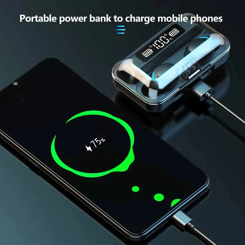 Fone de Ouvido Sem Fio Bluetooth F9-5 com Display LED - Imagem 7