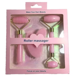 Conjunto de Massageador Facial e Gua Sha para Alívio de Tensão