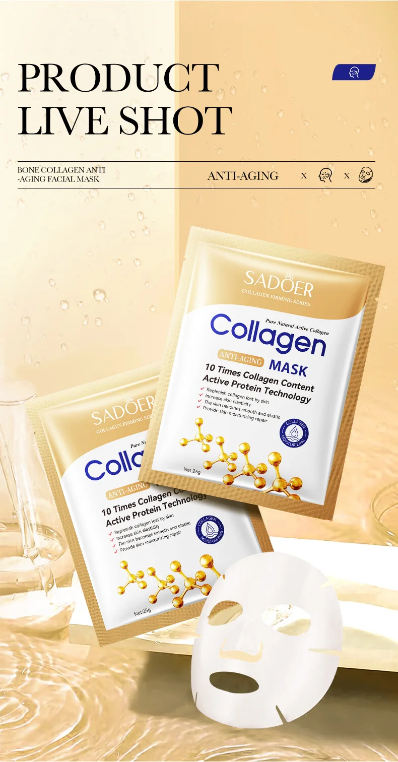 Kit com 10 Máscaras Faciais de Colágeno para Hidratação da Pele - Imagem 15
