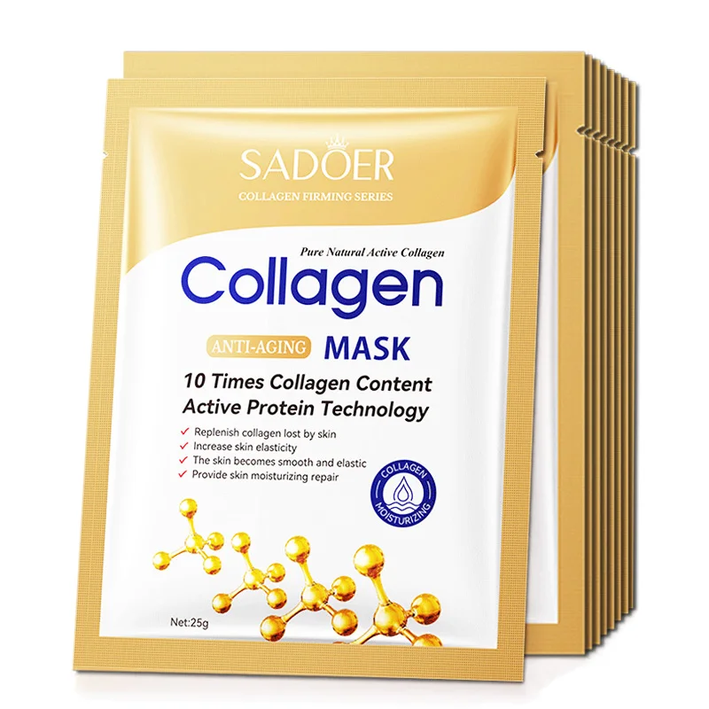 Kit com 10 Máscaras Faciais de Colágeno para Hidratação da Pele - Imagem 11