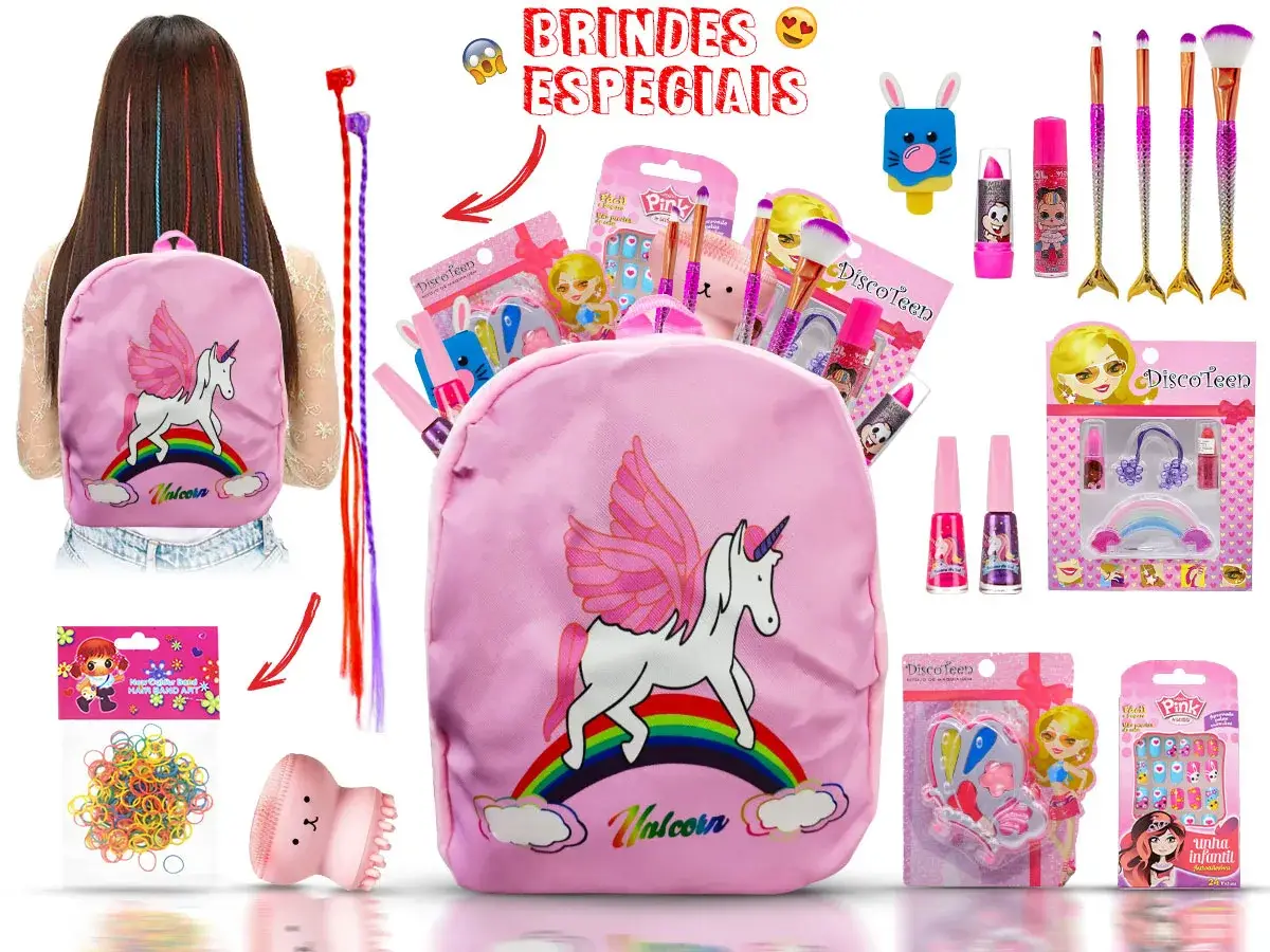 Conjunto de Maquiagem Infantil com Mochila e Acessórios