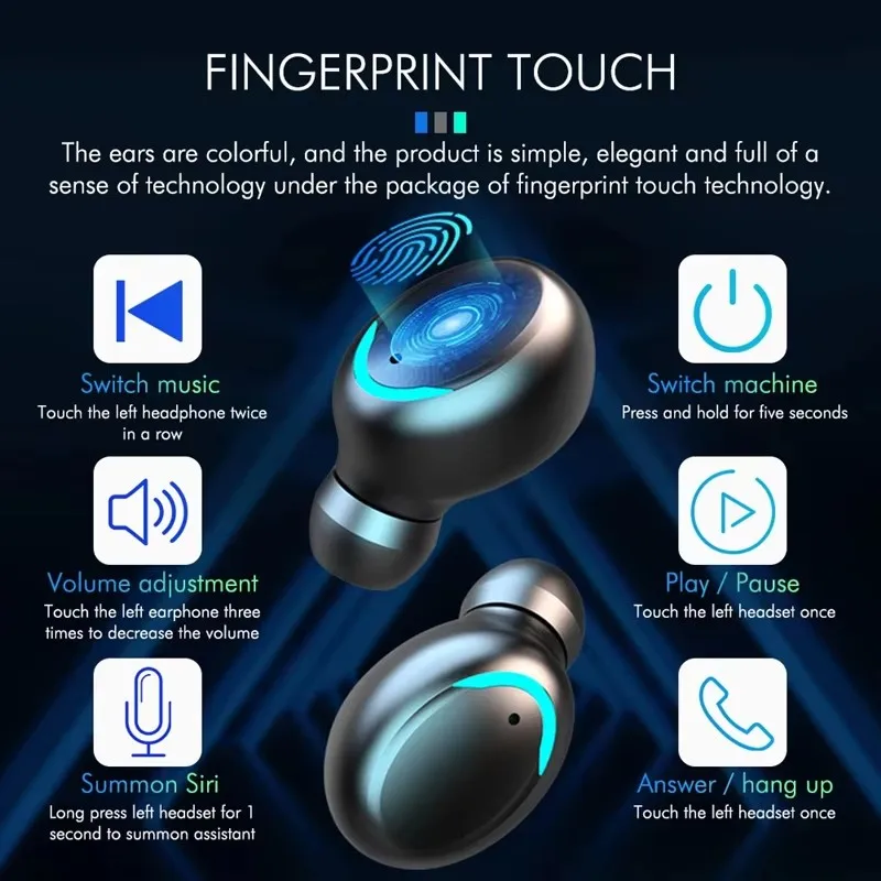 Fone de Ouvido Sem Fio Bluetooth F9-5 com Display LED - Imagem 2