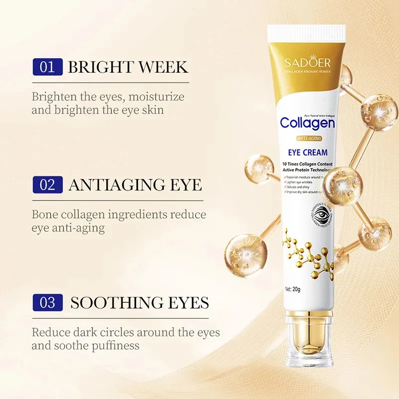 Creme para Olhos com Colágeno SADOER para Hidratação e Olheiras - Imagem 6