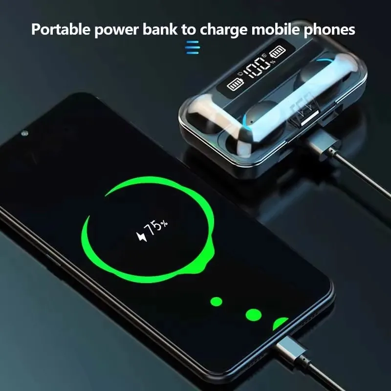 Fone de Ouvido Sem Fio Bluetooth F9-5 com Display LED - Imagem 4