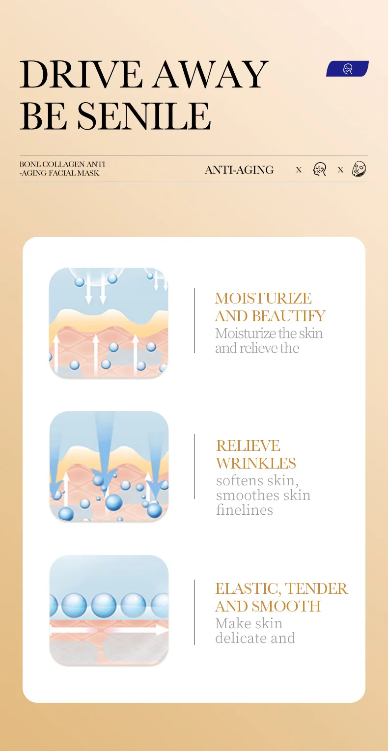 Kit com 10 Máscaras Faciais de Colágeno para Hidratação da Pele - Imagem 9
