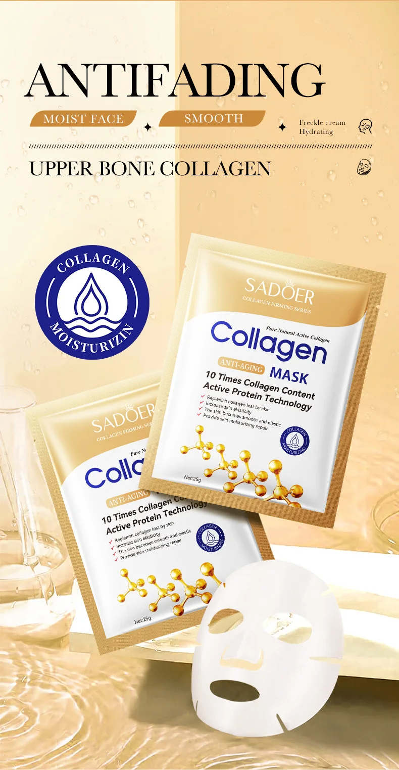 Kit com 10 Máscaras Faciais de Colágeno para Hidratação da Pele - Imagem 6