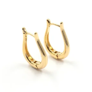 Brinco de Argola Oval Lisa M Dourado