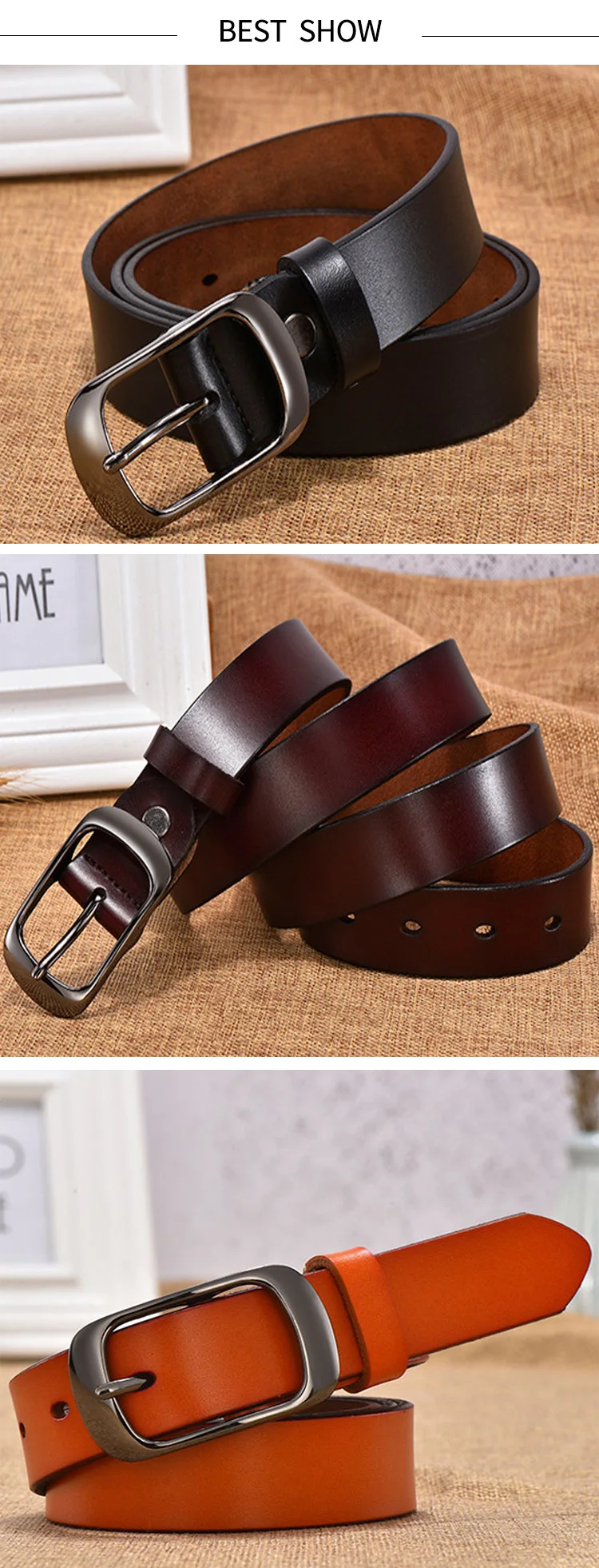 Cinto Feminino Casual de Couro Genuíno para Uso Diário - Imagem 15