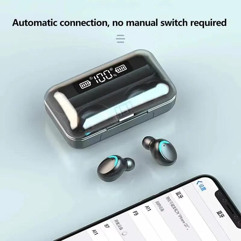 Fone de Ouvido Sem Fio Bluetooth F9-5 com Display LED - Imagem 6