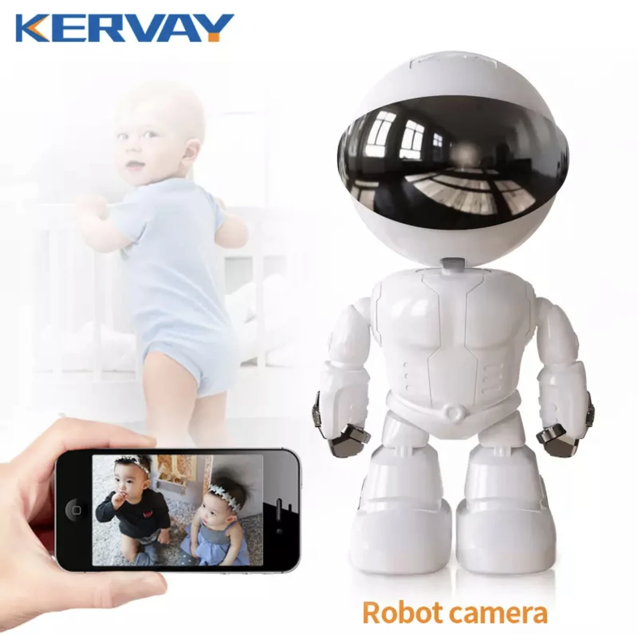 Câmera de Segurança Robótica IP WiFi 1080P com Visão Noturna