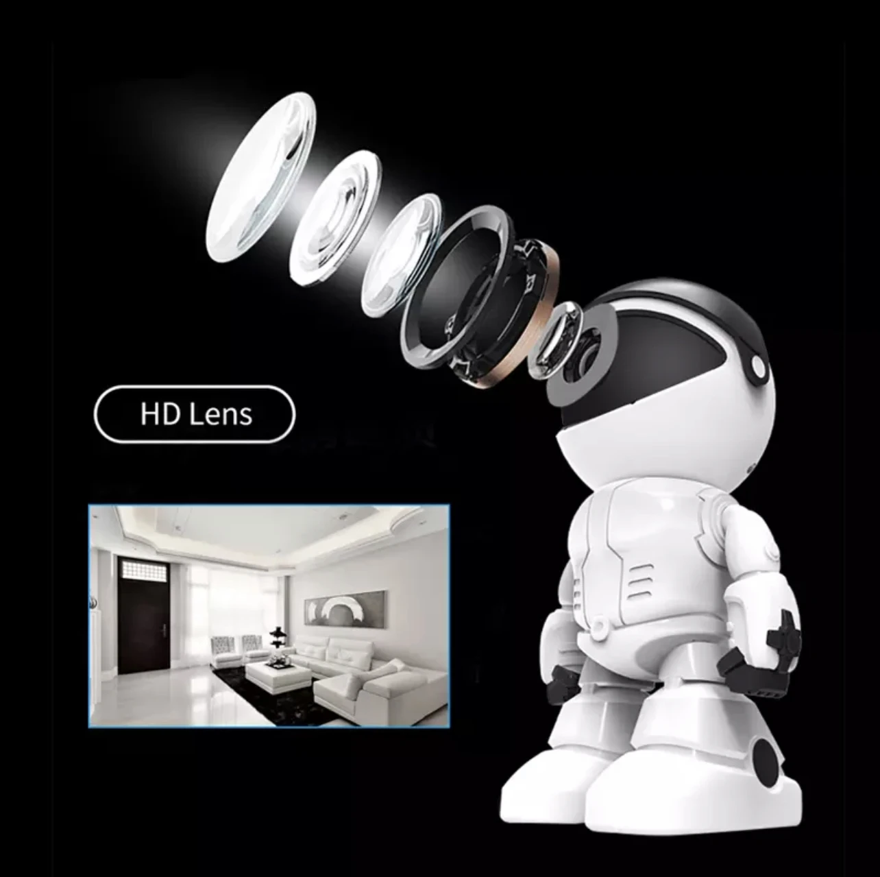 Câmera de Segurança Robótica IP WiFi 1080P com Visão Noturna - Imagem 5