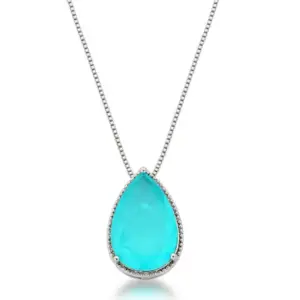 Colar Veneziana com Pingente de Gota Verde para Realçar o Visual