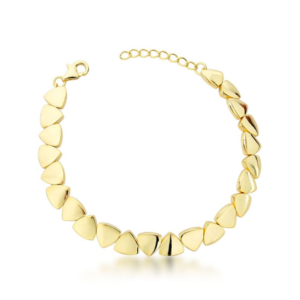 Pulseira Feminina Folheada a Ouro 18k com Detalhes em Triângulo