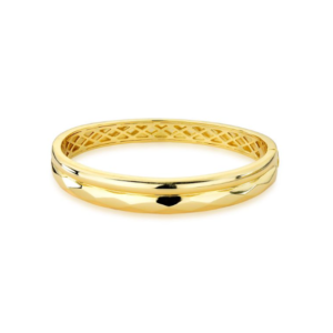 Bracelete Folheado a Ouro com Design Trabalhado em Relevo