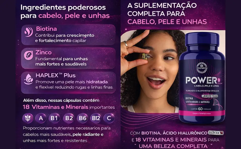 Kit Power Mulher e Ômega 3 para Cabelo, Pele, Unhas e Vitalidade - Imagem 4